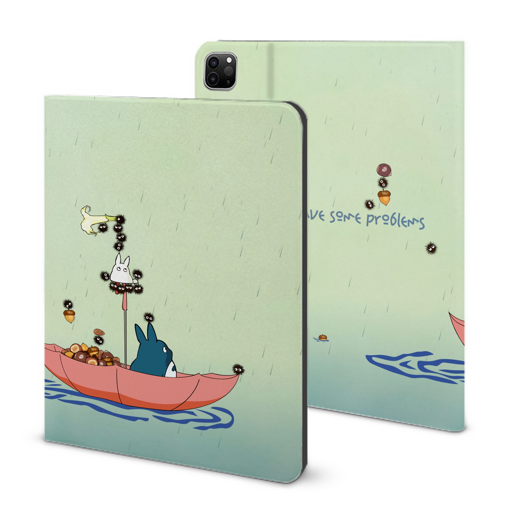 （画像用） となりのトトロ 草壁メイ 草壁サツキ My Neighbor Totoro Satsuki Kusakabe Mei Kusakabe IPad ケース ブック型 PUレザー TPU 耐衝撃 軽量 薄型 ペン収納なし 全面保護 IPad 各モデル対応